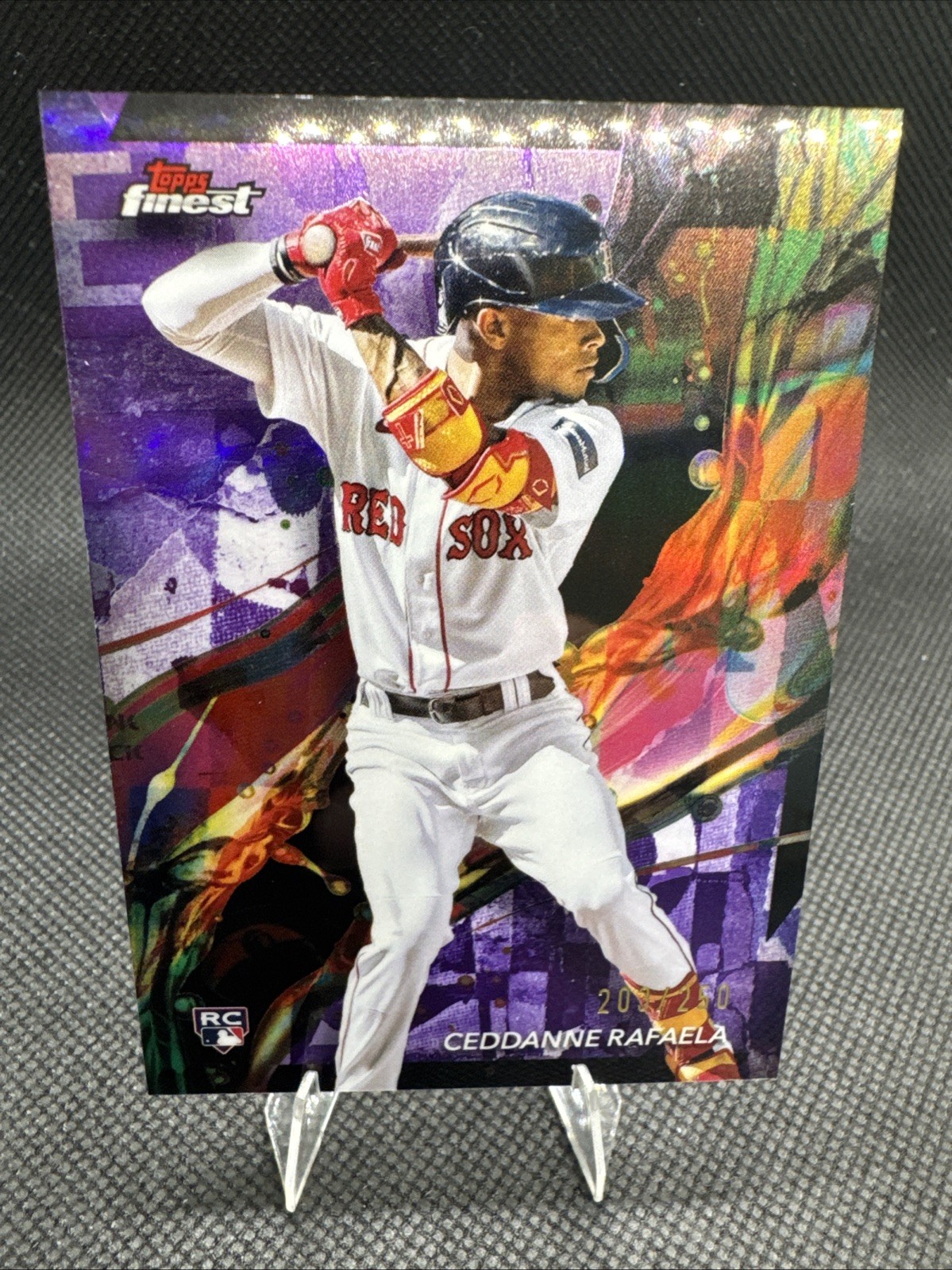 2024 Topps Finest - Common Ceddanne Rafaela #18 Purple Refractor /250 (RC)