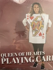 Queen Of Hearts Playing Card Costume By Hauntlook Adult One Size NEW