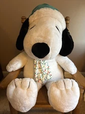 DanDee Christmas Soft Jumbo 30" Peanuts Santa Hat Snoopy Plush Stuffed Dog - NWT