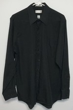 Van Heusen Long Sleeve Button Up Shirt Men  s 16 Black