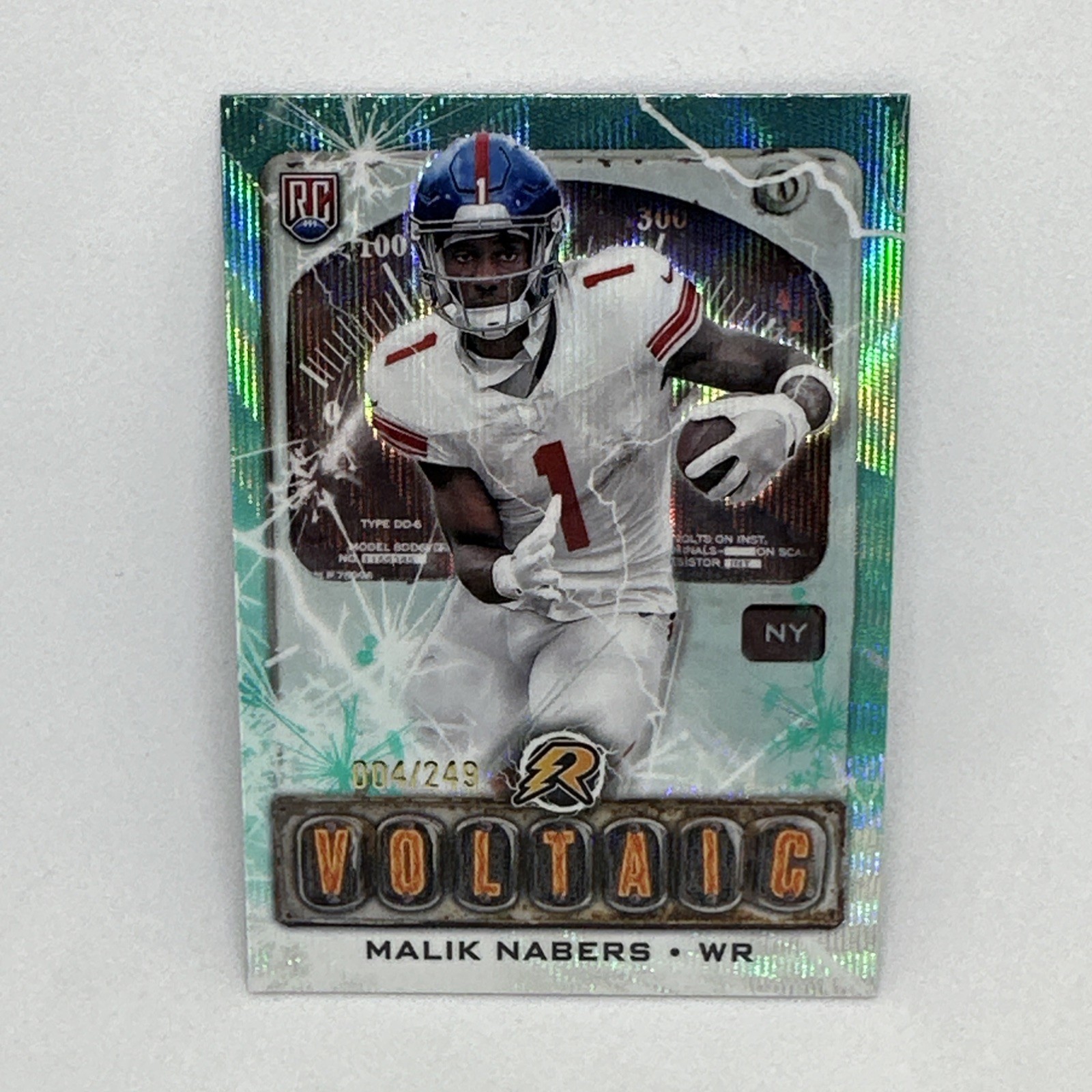 2024 Topps Resurgence - Voltaic Malik Nabers #V-6 Aqua Surge Refractor /249 (RC)
