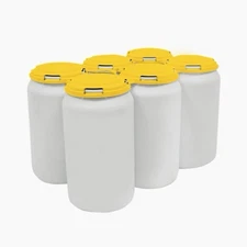 PAKTECH Yellow 6 Pack 1/2 Case Plastic Can Carrier 255 Pcs-Std Sz 202-260 Beer