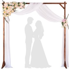 IDZO 7.2FT Acacia Wood Wedding Arch Stand Garden Backdrop Ceremony Decor