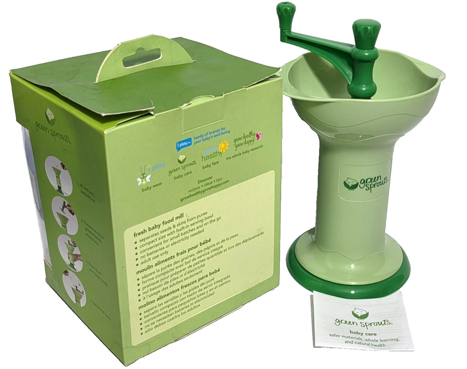 Molino de alimentos para bebés Green Sprouts 8 onzas hace puré fresco comida para bebés sin BPA Foto 2 de 4