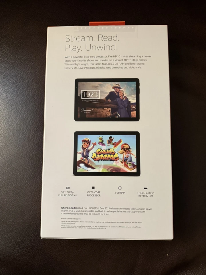 Amazon Fire HD 10 (13th Generation) 32GB, Wi-Fi, 10.1" - 3 Bk, 1 Blue Lockscreen - Image 2 of 2