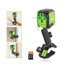 Laser Level with Clamp, 98Ft Self Leveling Laser Level Green Line Laser Cross...