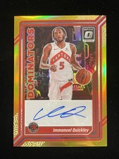 2023-24 Donruss Optic Immanuel Quickley Dominators Auto Gold 5/10  Jersey #