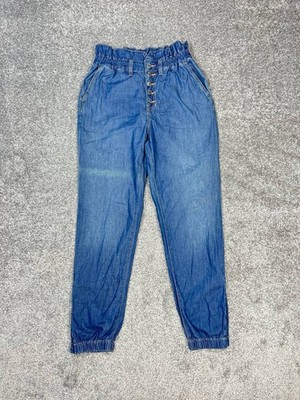 Veronica Beard Jeans Womens 27 Ted Tapered High Rise Blue Lightweight