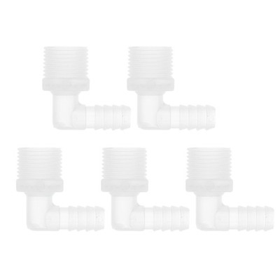 5 Stück Kunststoff Schlauchverschraubung 3/8'' Stecker G1/2 Bogen Adapter Stacheldraht
