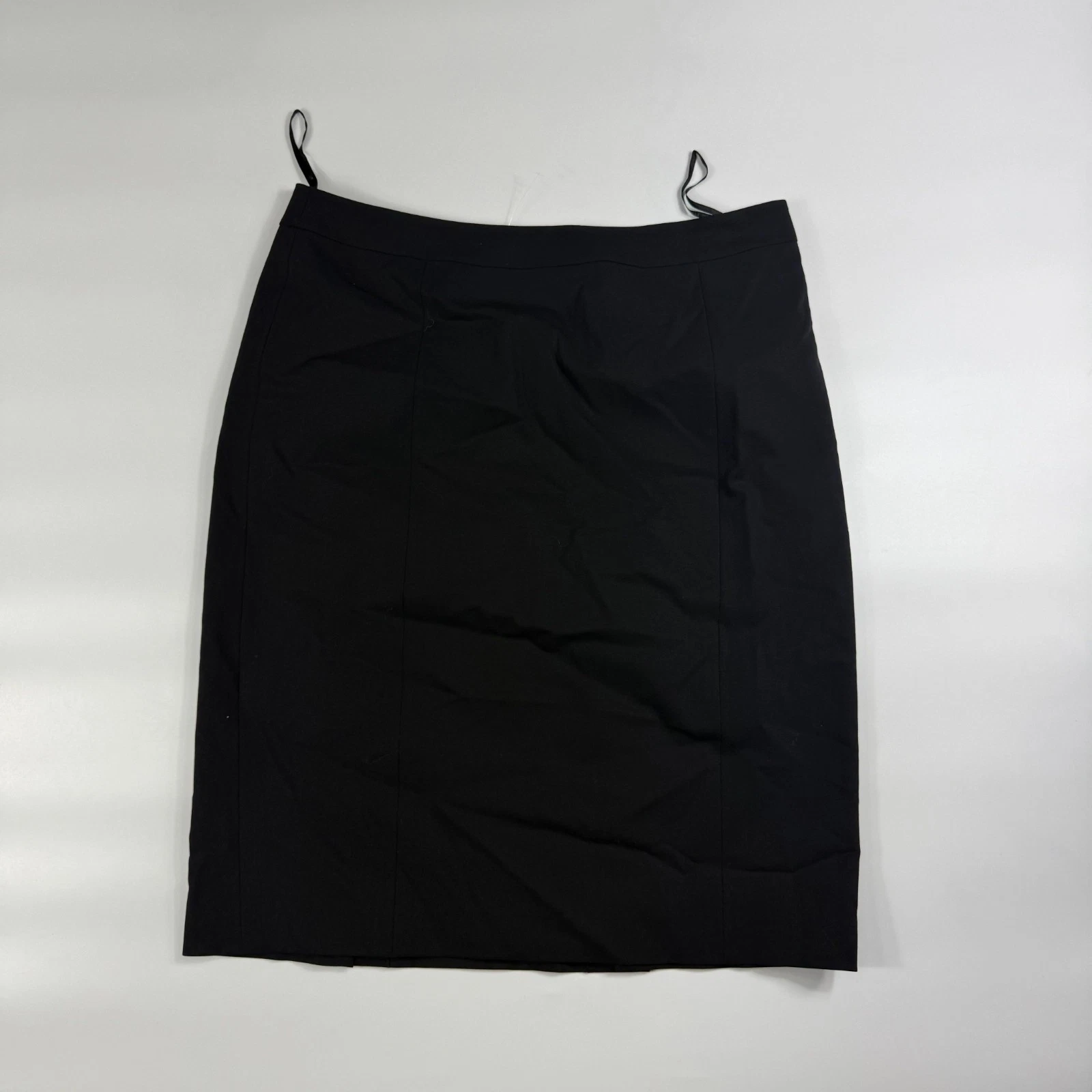Lafayette 148 New York Pencil Skirt Women's 12 Black Lined Double Vented Pull On