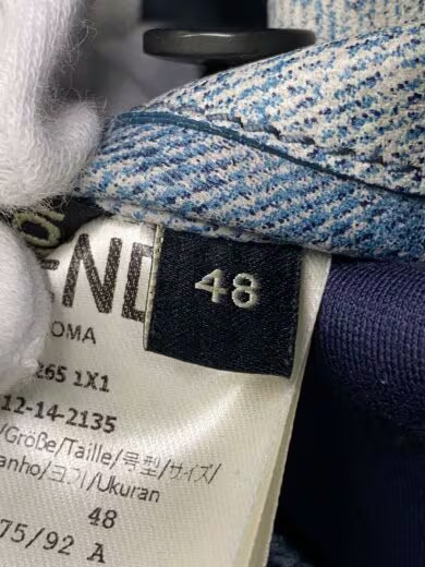 FENDI Trompe l'oeil Leather Jacket/ Size 48/ Sheepskin/ Blue/ All-Over Print/ PR thumbnail 4