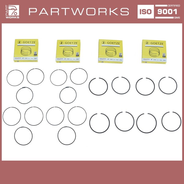 4X Kolbenringe FüR Porsche 924S 944 2.5 928 S4 5.0 Kolbenringsatz Goetze-image