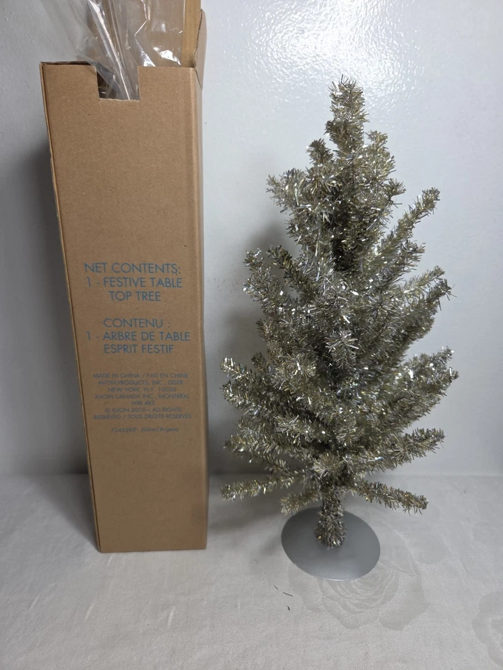 2010 Avon Tinsel Festive Table Top Tree 15" - Image 4 of 4