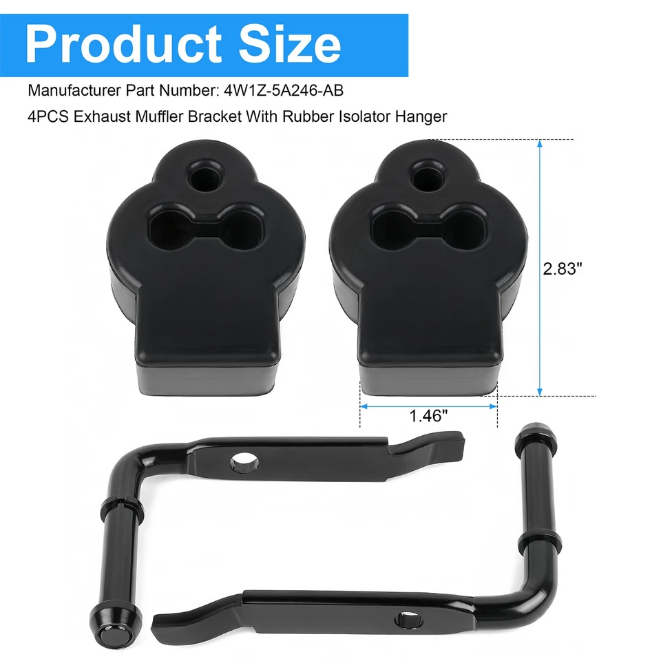 4 piezas aisladores de goma y soportes de soporte para Ford Crown Victoria/Mercury Grand Foto 4 de 4