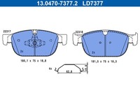 Bremsbelagsatz Scheibenbremse ATE Ceramic 13.0470-7377.2 FüR Volvo XC60 2 246 3