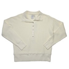 NWT Negative Underwear Waffle Knit Pullover in Cream Henley Thermal Shirt XS