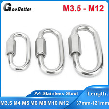 316 Stainless Steel Carabiner Quick Link Strap Connector Lock Chain Shackle Hook