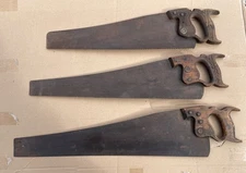 Outstanding Lot 3 Antique Warranted Superior HAND SAWS Empty Circle 1911-1923