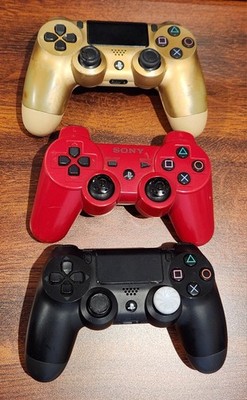 Lot of 3 Assorted Sony DualShock Gaming Controllers Two PS4 One Ps3 Untested 