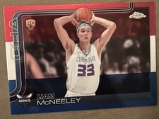2025 Topps Chrome Liam Mcneely Red White And Blue Refractor RC Hornets
