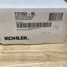 Kohler T37392-BL PureFlo Rotary Turn Cable Bath Drain Trim - Matte Black