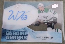 2023-24 Upper Deck UD Ice Glacial Graphs Wyatt Johnston Autograph Auto Card NM