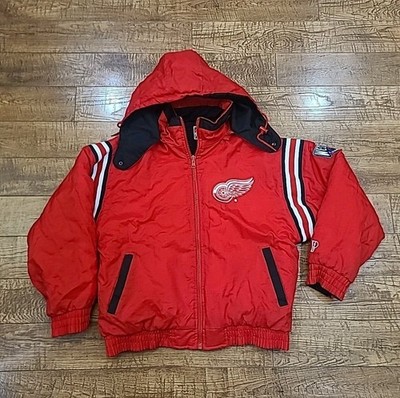 Vtg 90's Pro Player Reversible Detroit Red Wings Zip Up Jacket Coat MEN'S MEDIUM
