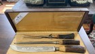 Antique J.A. Henckels Etched Stag Antler 3-piece Carving Set  Solingen Germany — photo 3