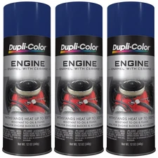 Duplicolor DE1606 (3-Pack), Engine Enamel Paint, Ford Dark Blue, 12 oz Aerosol