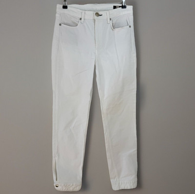 Rag & Bone Cigarette Jeans Women 28 White Denim Snap Ankle High Rise