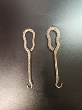 Lot Of 2 Antique Button Hook for High Button Shoes all metal 3.5" Says G.R K