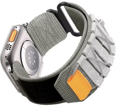 Armband Für Apple Watch Ultra 4 5 6 7 8 9 Nylon Hochwertig Stoff Grau Grey #59