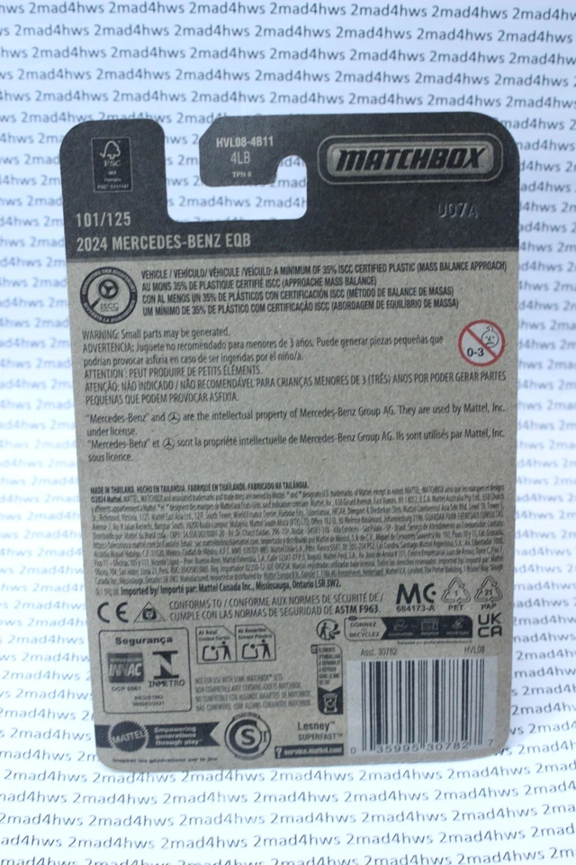 Matchbox 2025 nuevo modelo blanco 2024 MERCEDES-BENZ EQB Highway 101/125 Foto 3 de 3