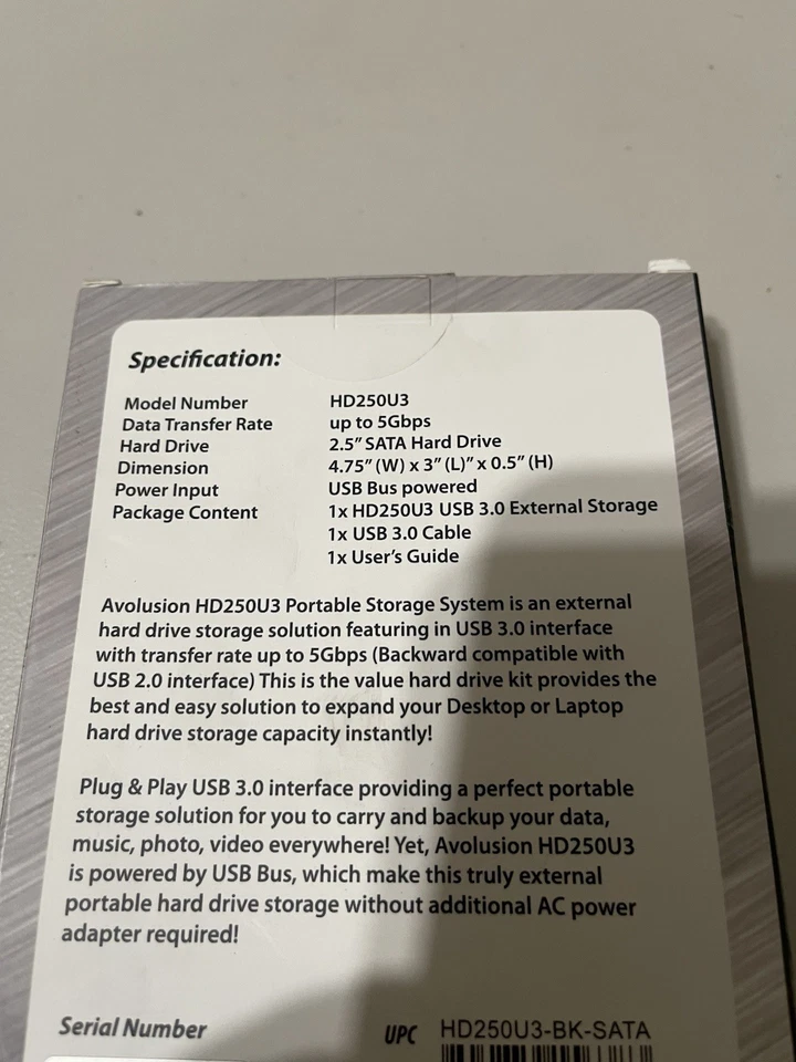 Avolusion HD250U3 500GB USB 3.0 Portable External Hard Drive, XBOX Formatted - Image 2 of 2