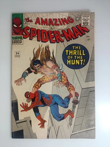 Amazing Spider-Man #34 VF- 7.5 Kraven Appearance Stan Lee & Steve Ditko 1966 1st