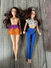 Vintage Dolgen Dolls Set of 2 Brown Hair As Is