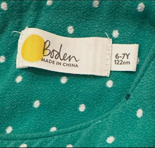 Boden Green Polka Dot Floral Dress, Size 6-7 Years, MSRP $69 - Picture 4 of 5
