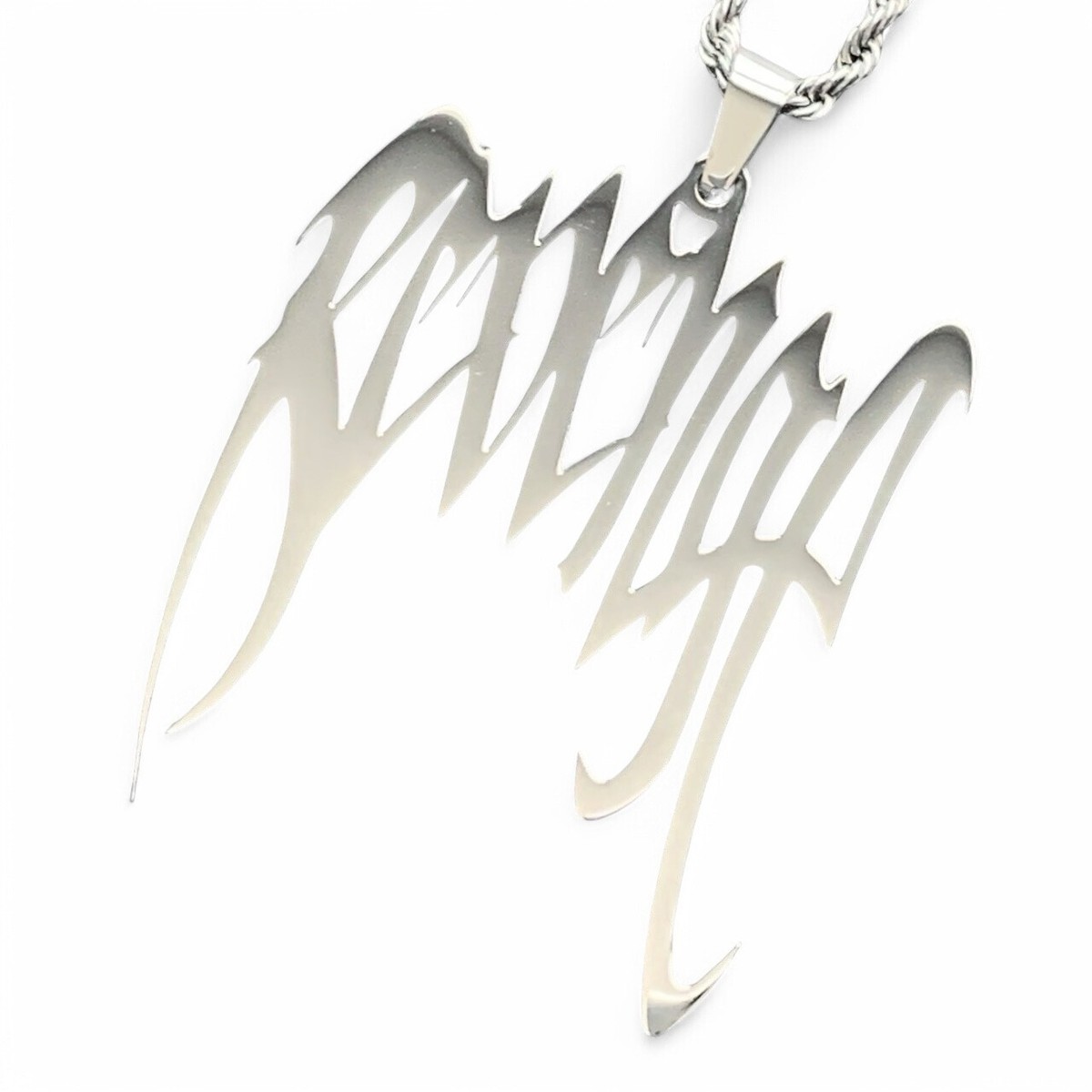 Revenge Necklace! Polished Stainless Steel Pendant + Steel Chain