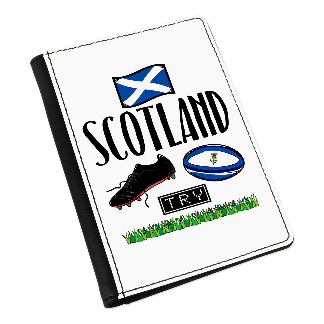 Rugby Scotland Passport Holder Cover Case Wallet - Funny League Union Flag