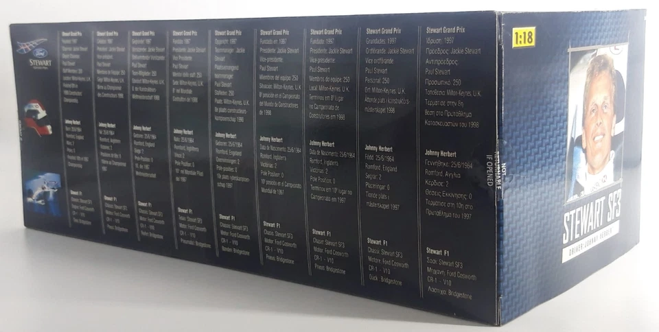 Ford F1 Stewart SF3 Johnny Herbert Scala 1:18 Mattel Hot Wheels racing - Immagine 4 di 4