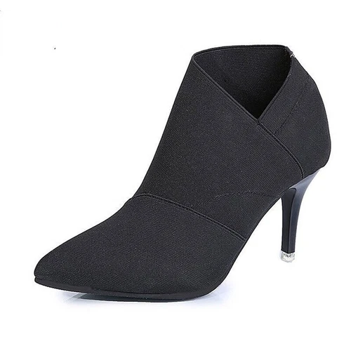 Damen High Heels Booties Spitz zulaufend Pumps Stiefeletten Party Stilettos Schuhe - Bild 14 von 17