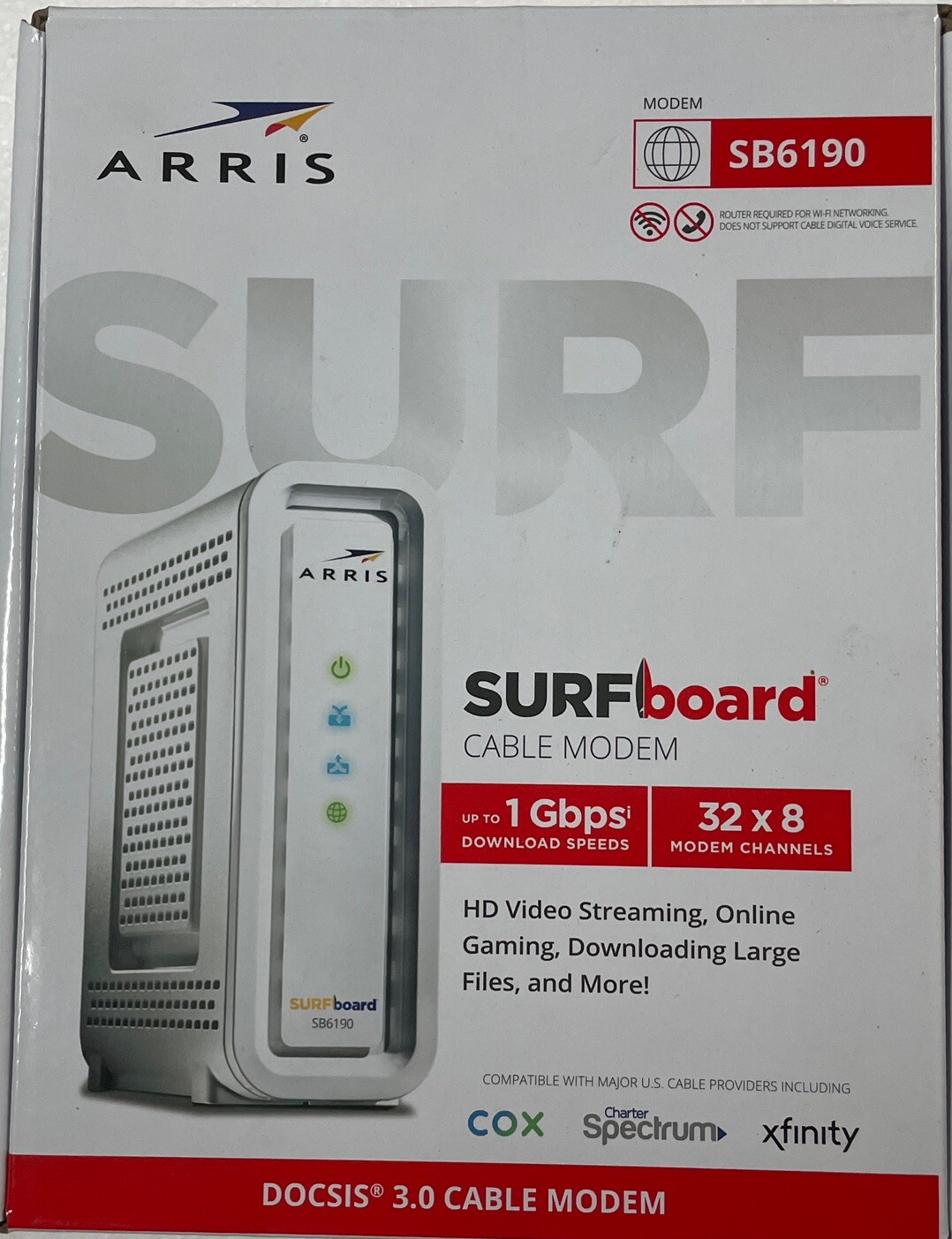 Surfboard SB6190 - 32x8 Docsis 3.0 Cable Modem - White