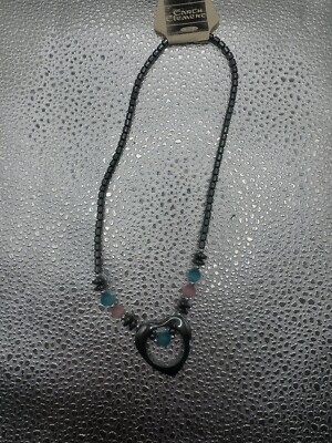 Earths Elements Necklace Blue And Pink With Black New 