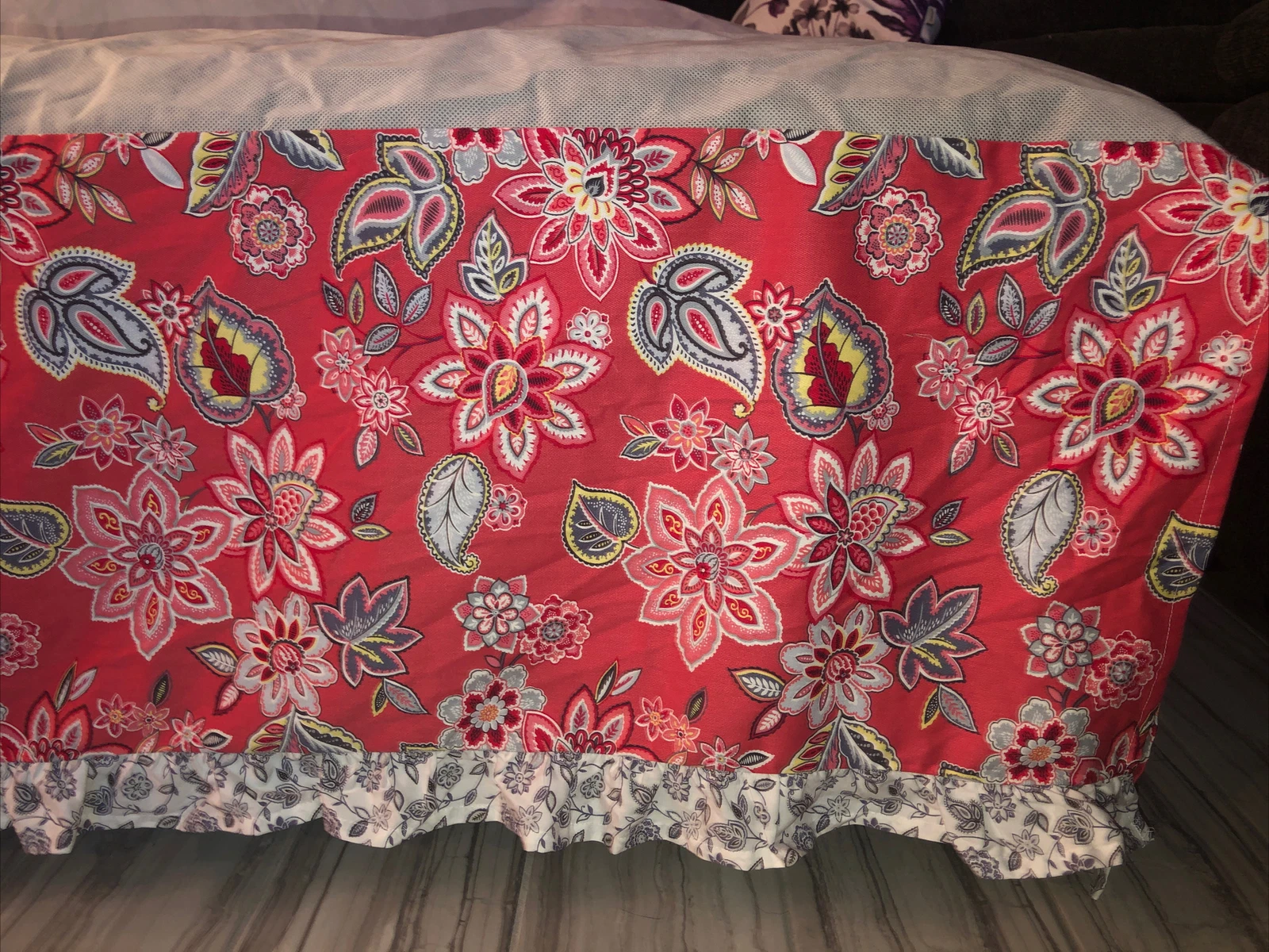 Waverly Baby by Trend Lab Red Floral Baby Nursery Crib Bed Skirt