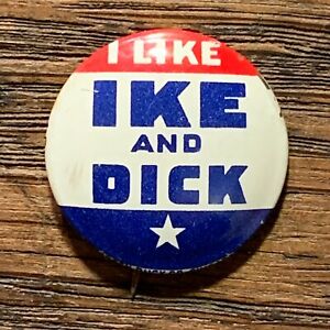 1952 IKE and NIXON 21mm pin-back Re-election Campaign Pins EISENHOWER Never Worn