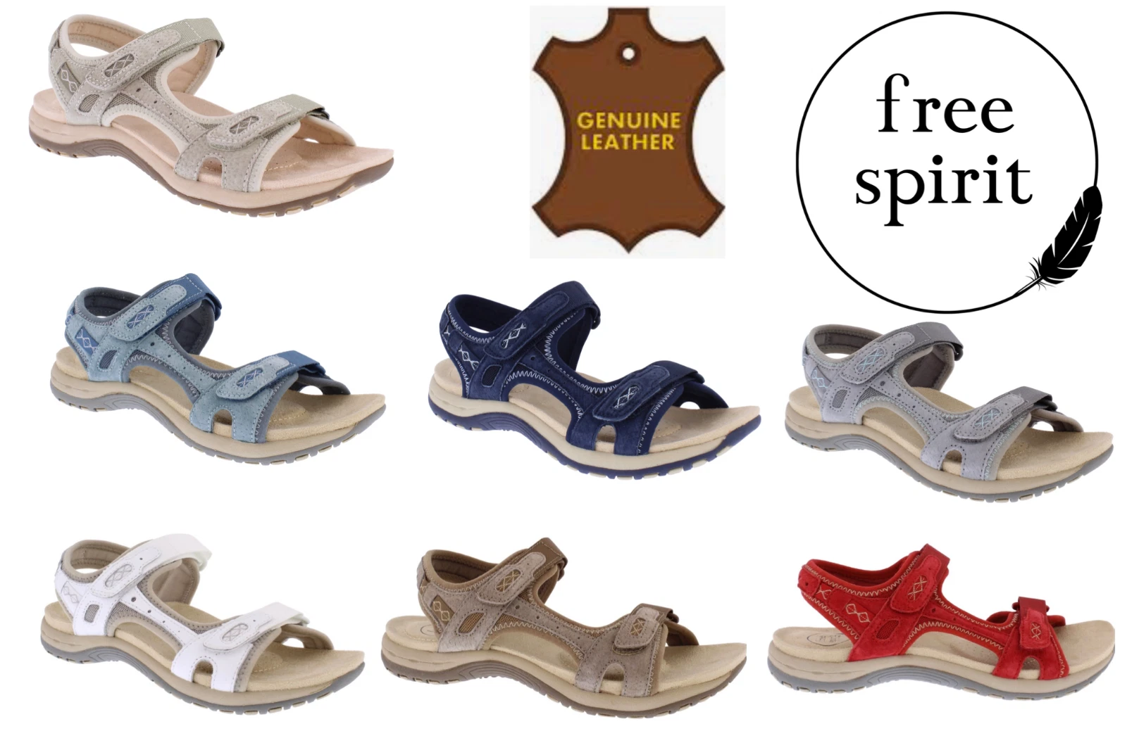 FREE SPIRIT FRISCO LADIES WALKING SANDALS LEATHER NEW EARTH SUMMER WOMENS NEW