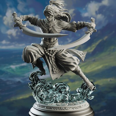 Hudin Air Genasi Sword Dancer Fighter Rogue Miniature | D&D DnD