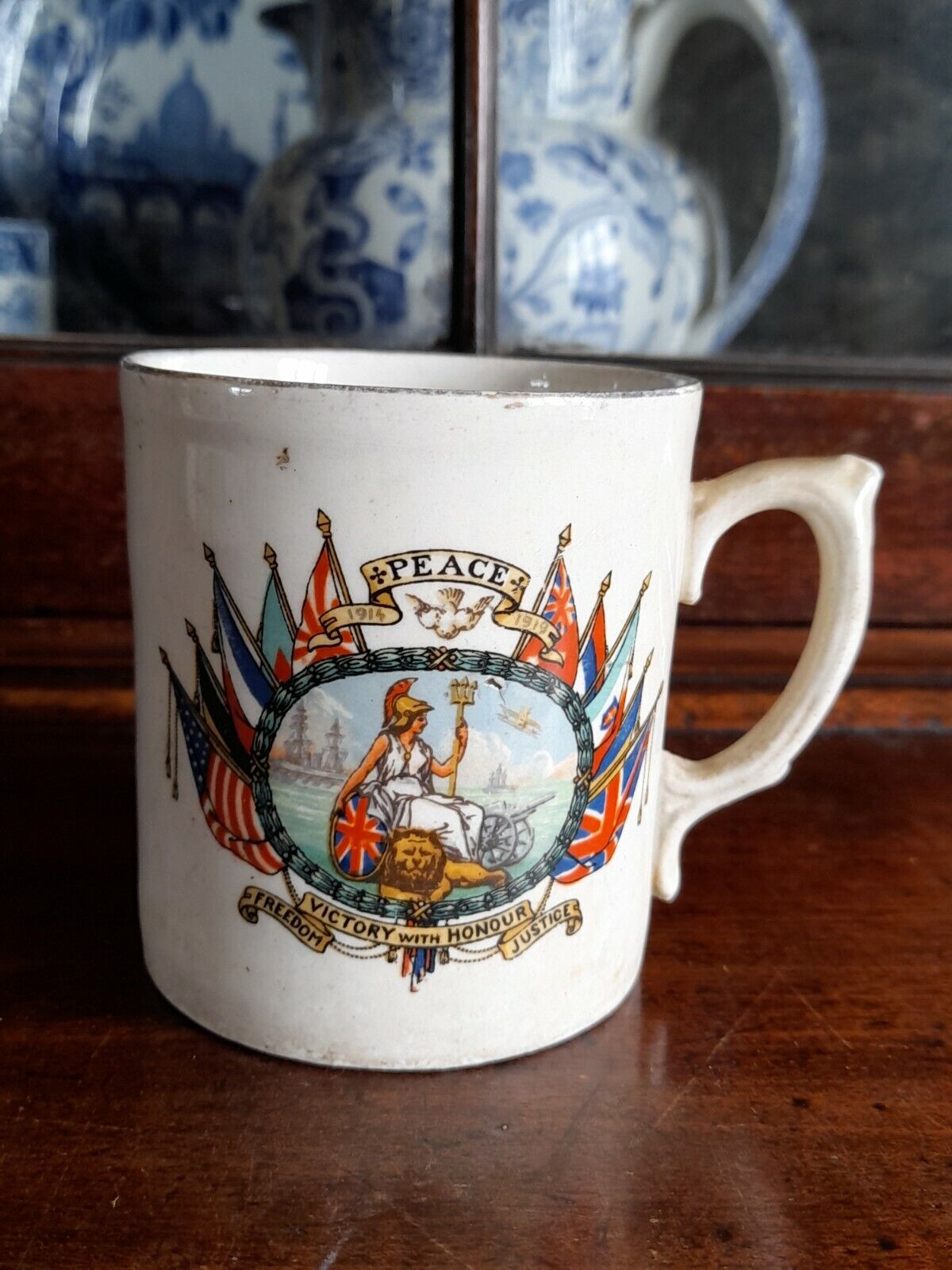 Rule Britannia Peace Mug WW1 1914-1919 Antique Commemorative Ware
