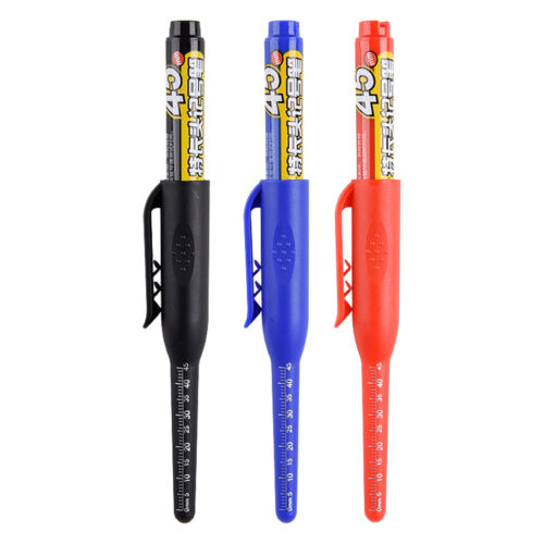 Construction Marker Pen 3X Long Nib Marker Waterproof for Deep Hole Woodworking