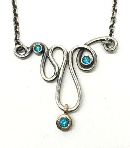 VHTF Retired Rare Pandora 925 14K Blue 